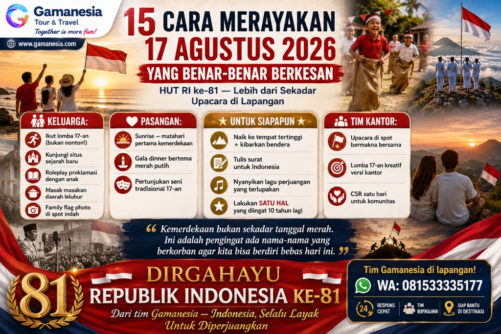 15 Cara Merayakan 17 Agustus 2026 yang Berkesan — Ide Seru untuk Keluarga, Pasangan & Tim Kantor | Gamanesia
