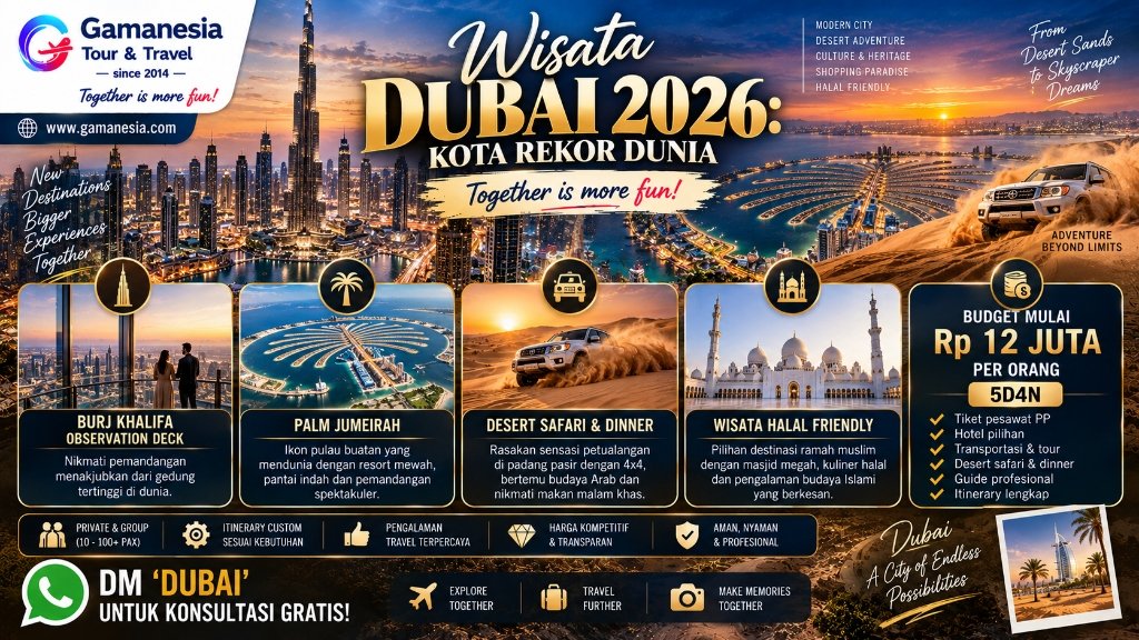 Wisata Dubai 2026: Kota yang Terobsesi Memecahkan Rekor Dunia dan Ramah untuk Wisatawan Muslim | Gamanesia