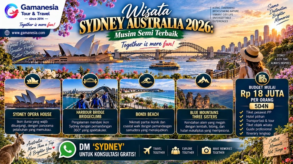 Wisata Sydney, Australia 2026: Kenapa Bulan September adalah Waktu Terbaik untuk Berkunjung | Gamanesia